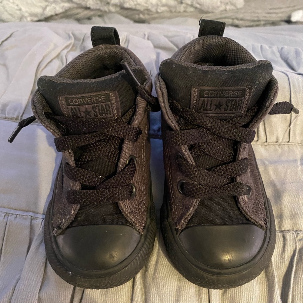 Infant Black Monochrome Converse High Top Sneakers Size 5